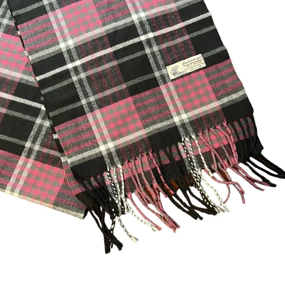 😊 3/$30 Cashmere Feel Plaid Scarf W/ Fringe Tassel Detail like new!!